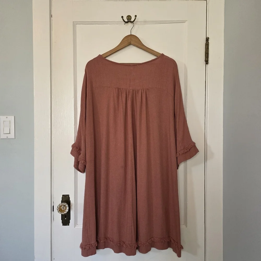 Umgee USA Linen Blend A-Line Dress – Size 2XL – Rose Clay - Picture 5 of 7